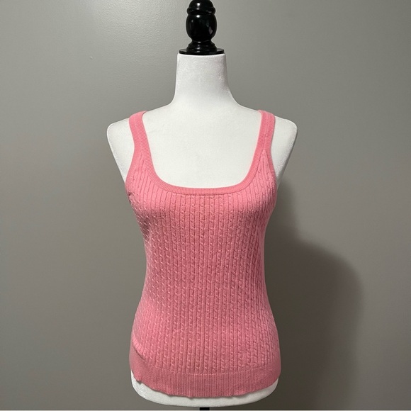 Lilly Pulitzer Soft Knit Button Front Crewneck Cardigan and Tank Top Pink - Picture 8 of 13
